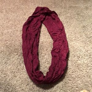 Maroon silk infinity scarf